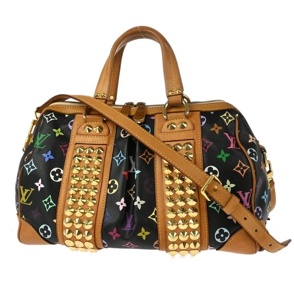 Authentic Louis Vuitton Black Multicolor Courtney MM HandbagTR1180 - Picture 4 of 12